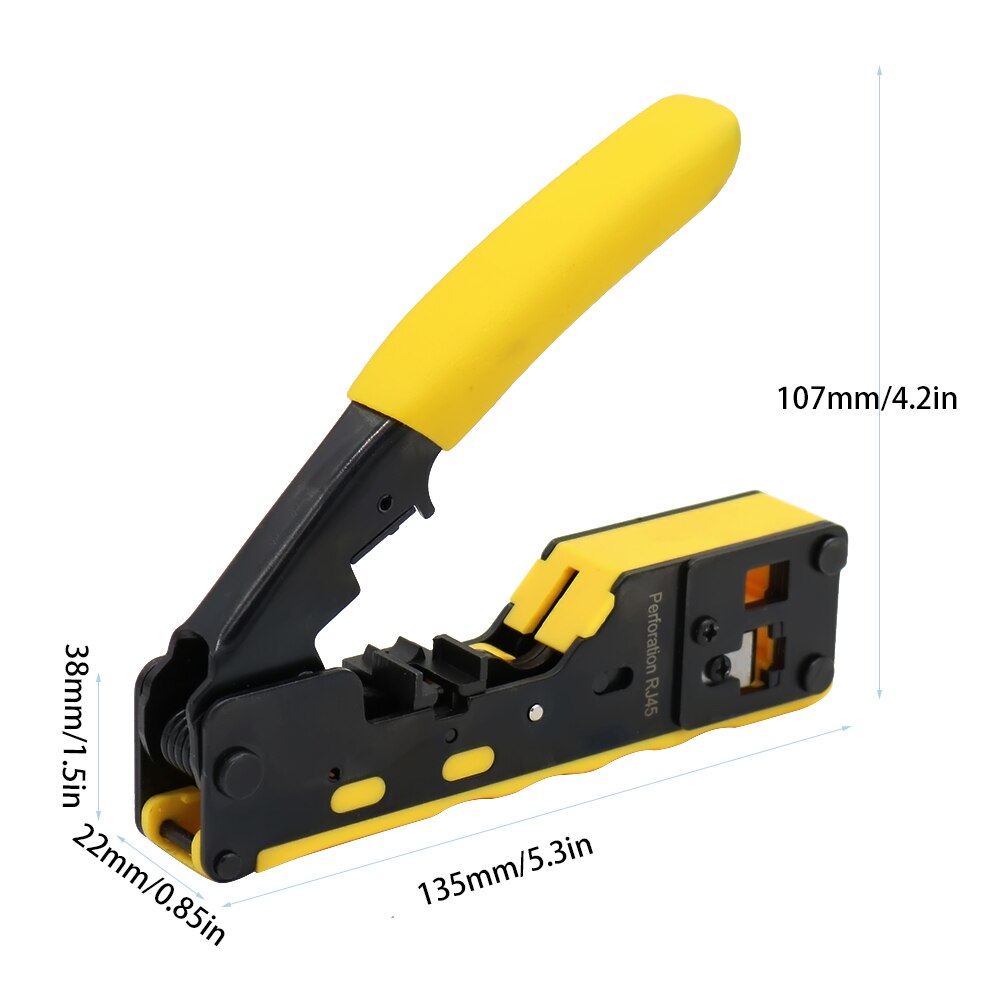 CAT5 CAT6 CAT7 Passeren Crimper Krimpgereedschap Voor Standaard RJ45 RJ12 RJ11 Connectors CAT6a Afgeschermde Modulaire Stekkers