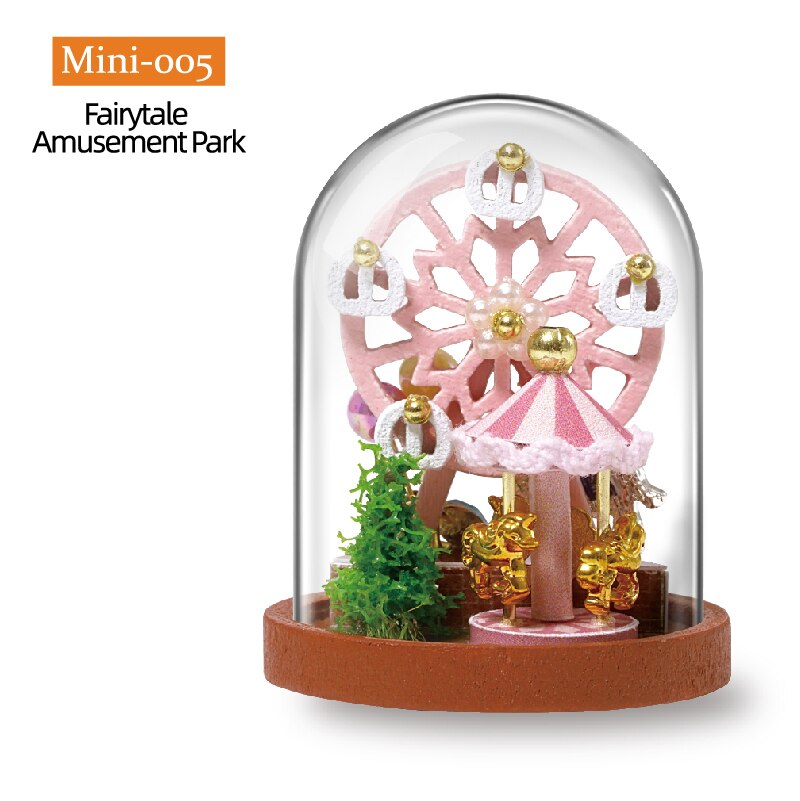 in miniatura FAI DA TE Casa di Legno Modello di Casa Delle Bambole kit con Il sacchetto di Polvere Copertura coniglietto Bambola Carino per I Bambini Regalo Di Natale Regalo Di Compleanno: Amusement Park