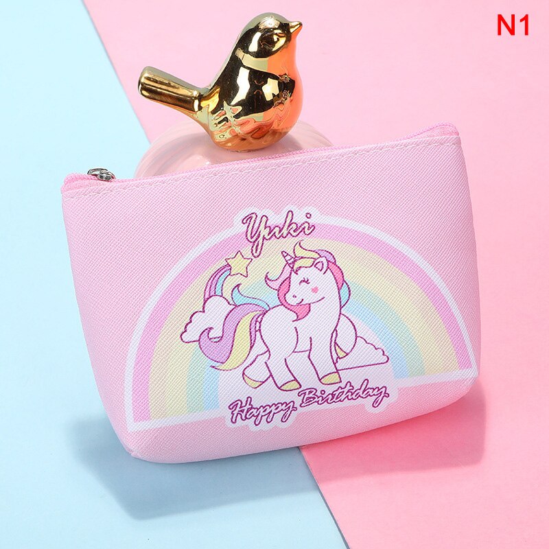 Monederos con cremallera para niños y niñas, Mini monedero para calderilla, Kawaii, Animal, unicornio, flamenco, 1 unidad: N1