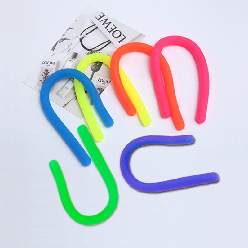1/ 5Pcs/lot Soft Rubber Noodle Elastic Rope Toys Stretch String Decompression Toy Stretchy String Fidget Relief Stress Vent Toys: 1Pcs Random