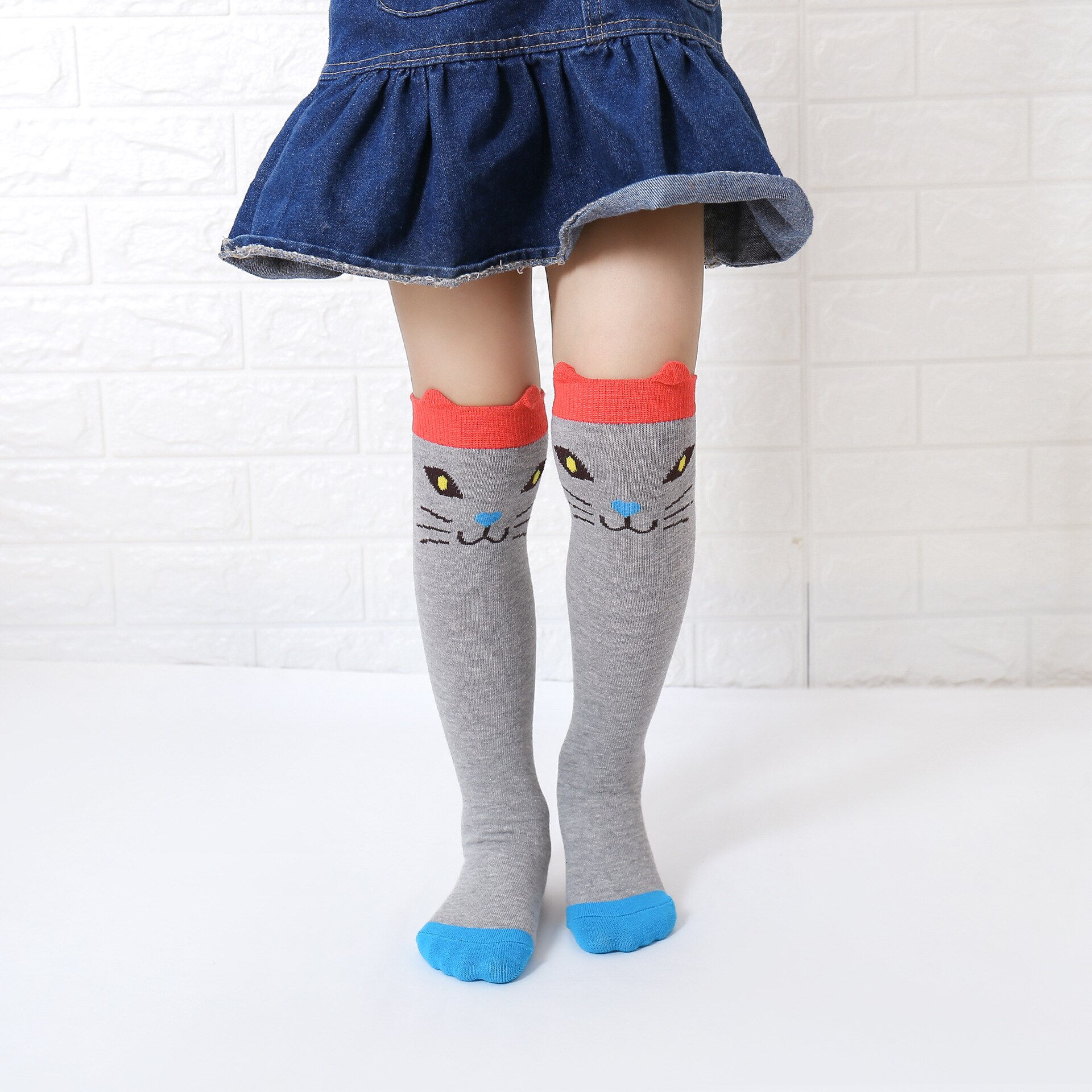Baby ting tilbehør spædbørn børn baby piger drenge strømpe tegneserie dyr lang leggingsvarmer 3d ører strømpehus til 3-12t