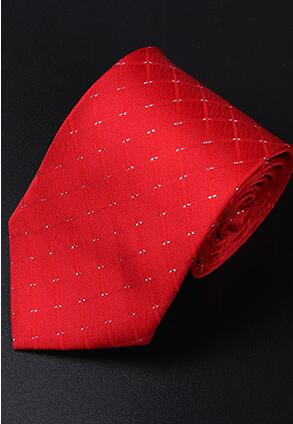 Corbata estrecha para hombre, corbata fina con patrón de puntos de 8cm, , corbata estrecha para negocios, Corbata a rayas para boda: Rojo coral