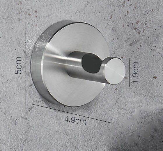 304 Brushed Stainless Steel Single Robe Hook Wall Mounted Towel Hook Clothes Hook Bathroom Hardware: D style