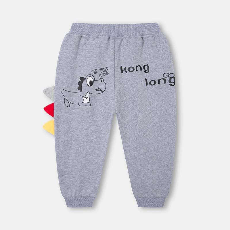 Boys Trousers Autumn kids Cartoon Dinosaur Elastic Waist Long Pants Pockets Outwear Kids Sports Clothes