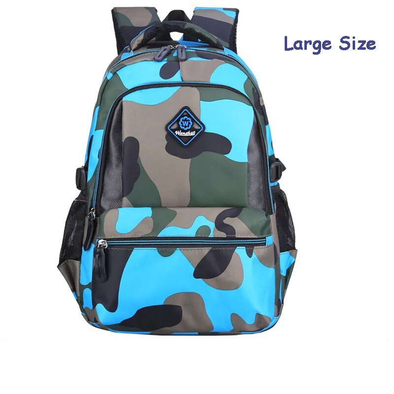 Camouflage Jungen Schule Taschen Grundschule Rucksack Kinder Rucksäcke Für Schule Kinder Schul Mädchen Bookbag: Large Sky Blue