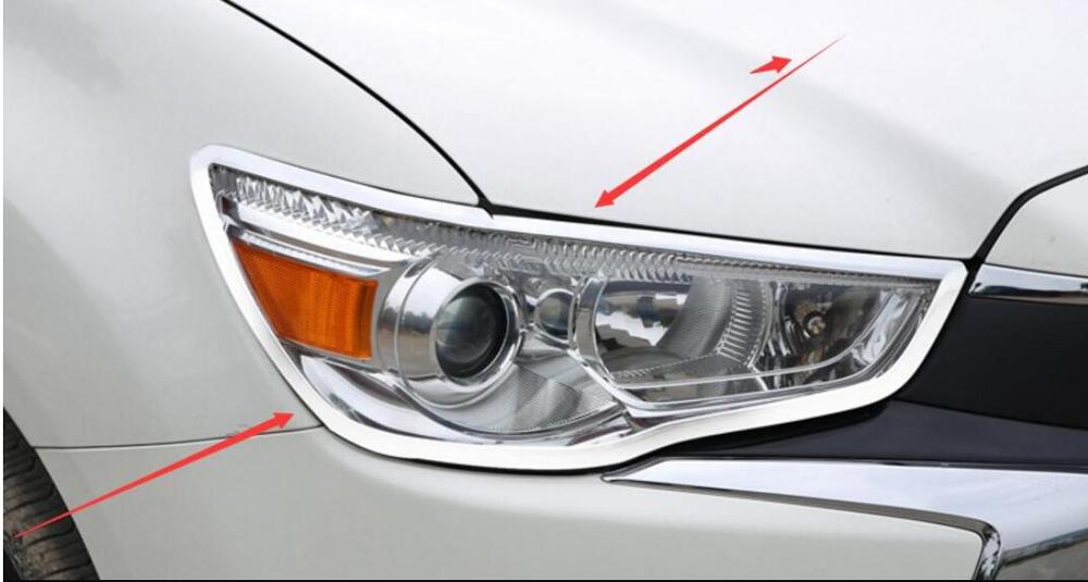 Chrome Koplamp Koplamp Hoofd Verlichting Cover Trim Voor Mitsubishi Asx Auto Styling Accessoires
