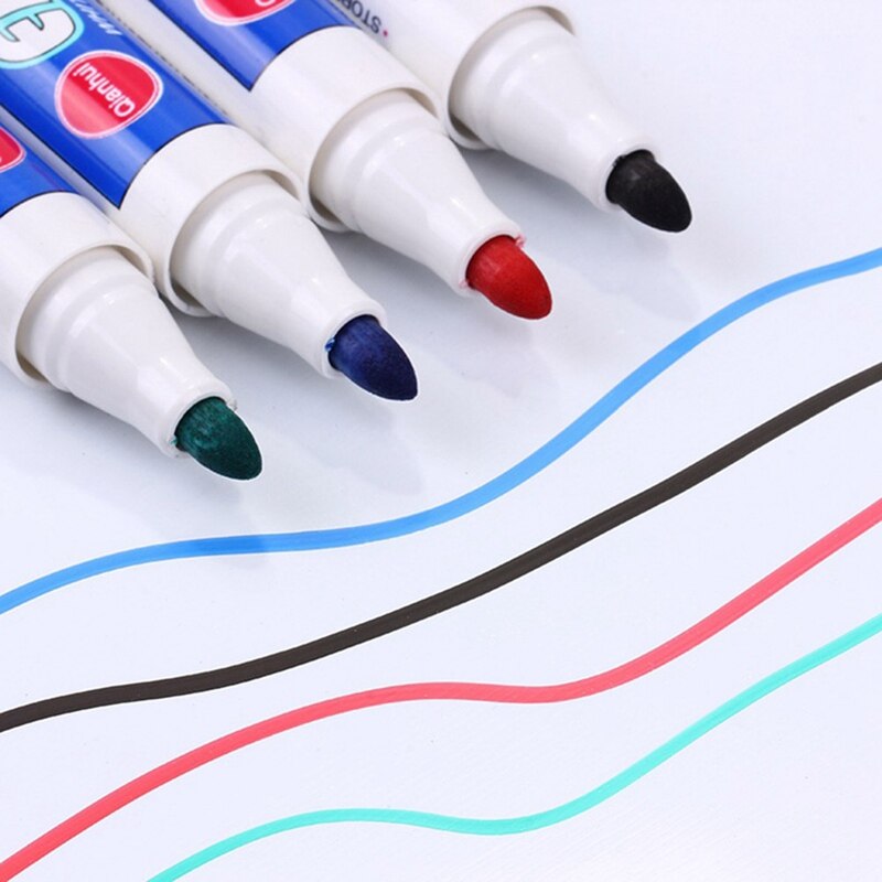 10 Stks/partij Kleurrijke Whiteboard Pen Zwart Wit Rood Board Markers Schoolbenodigdheden Kinderen Tekening Pen Voor Kleding Graffiti