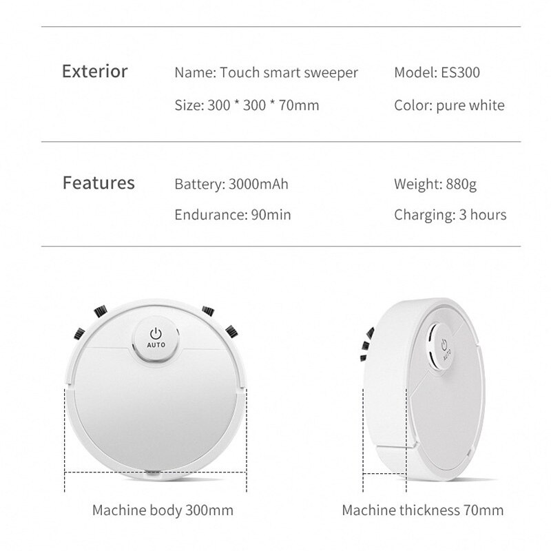 Smart Sweeping Robot Strong Suction Household Rechargeable Wireless Ultra-thin Vacuum Cleaner Robot F2
