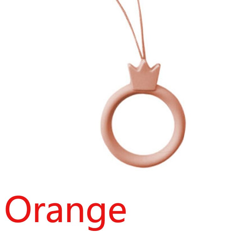 Coloful leuke mobiele telefoon lanyard Siliconen ring ring accessoires Mobiele telefoon U schijf universal siliconen breukvast korte: Orange