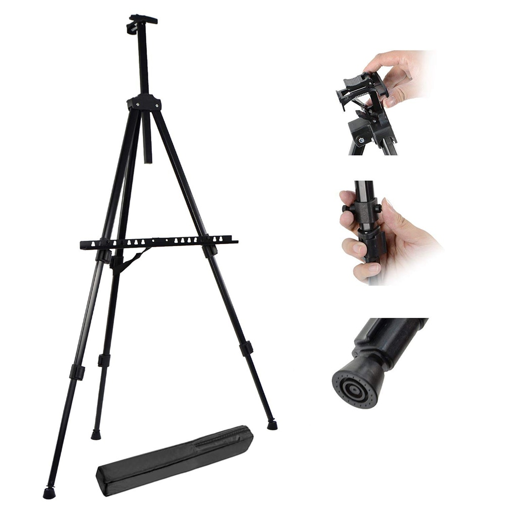 Adjustable Height Metal Tripod Display Telescopic Folding Portable Students Stand Board Travel Painting Easel Art Craft Supplies