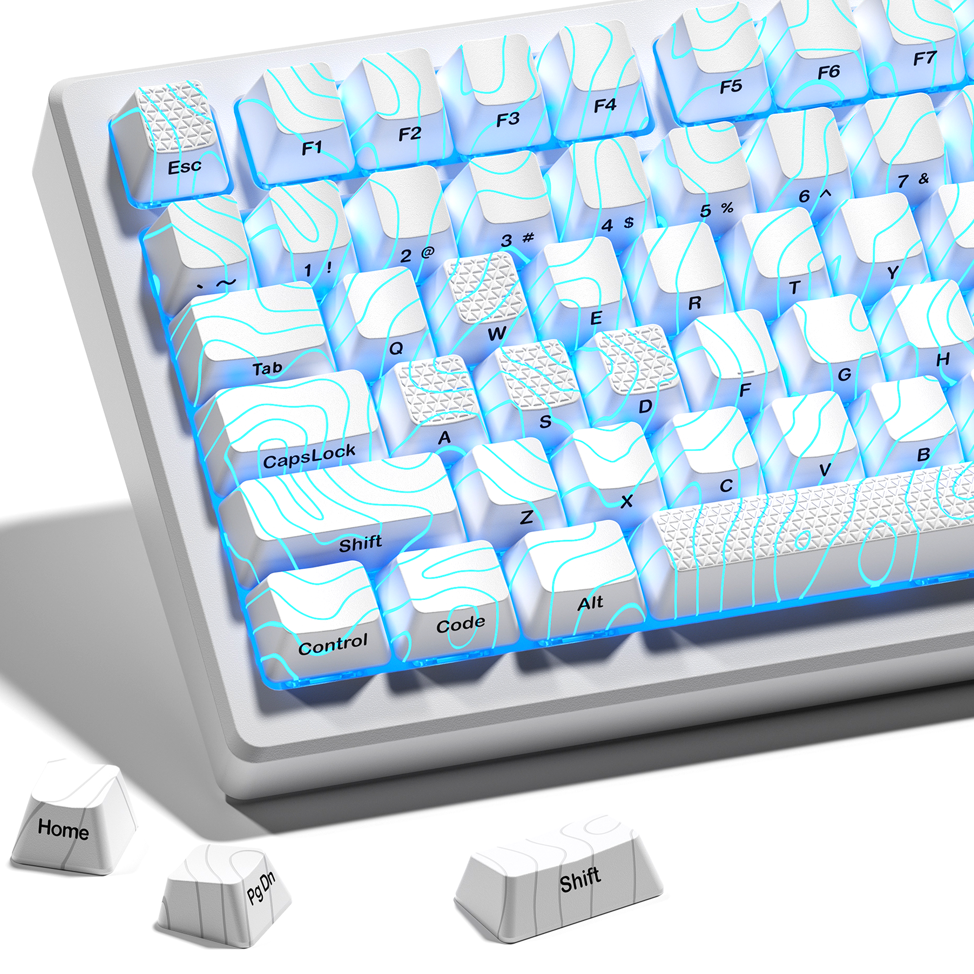 XVX Topographic Version Pattern Shine-Through OEM Profile IMD-Tech Keycap Set 118 keys