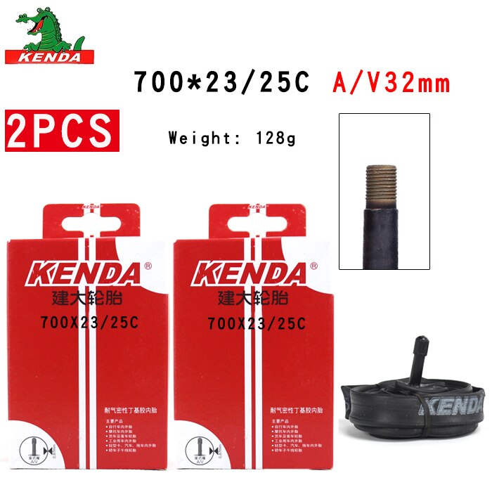 2 PCS Kenda Bicicleta Tubo Interno 700X23/25C Americano válvula válvula Francês 700C Ciclismo Mountain Bike Butil peças de borracha de Pneu: 700X23-25C  AV32mm
