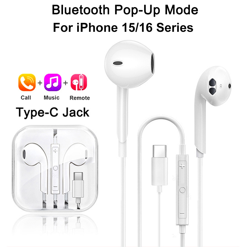 Originele hoofdtelefoon voor Apple iPhone 16 15 14 13 12 11 Pro Max bedrade koptelefoon 7 8 plus 3,5 mm in-ear stereo oordopjes accessoires: Blauw