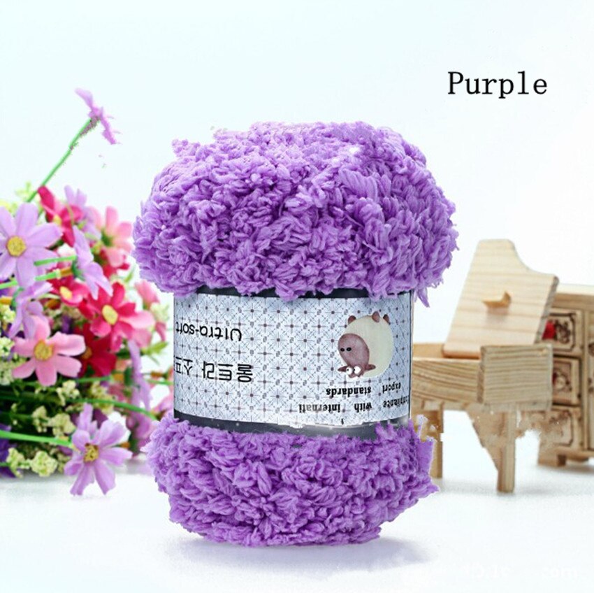 Super Soft Smooth Chunky Acrylic Double Knitting Wool Yarn Colorful Skein Ball Yarn For DIY Knitting Craft Baby Clothes Hat: Purple