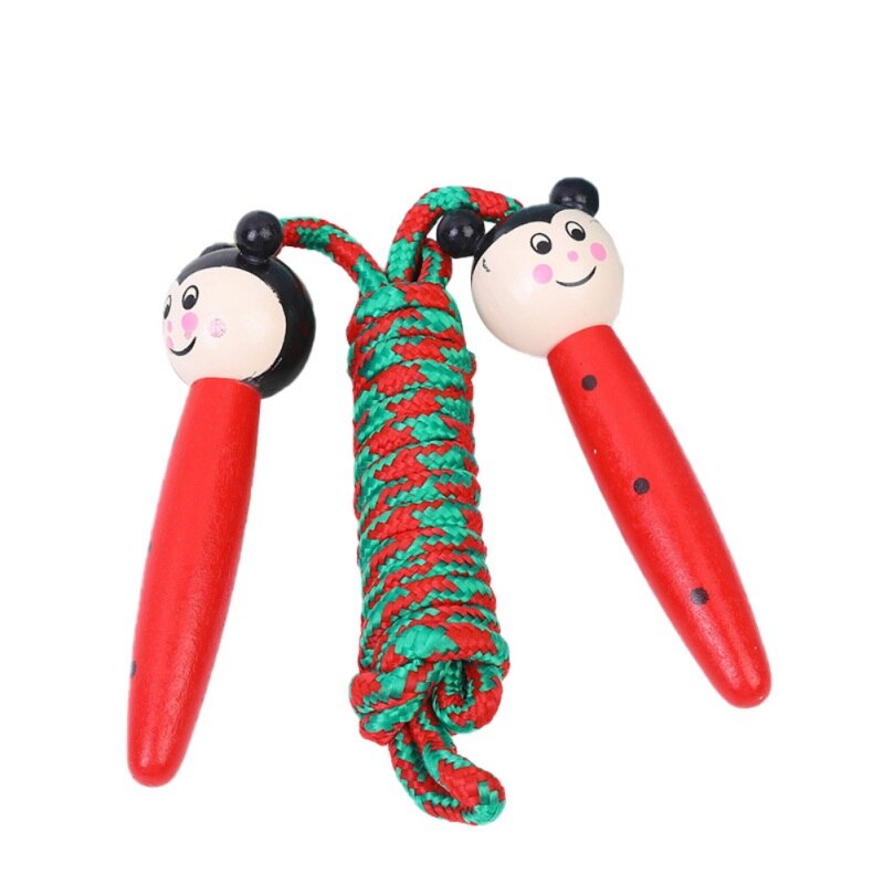 Nuevos juguetes para niños, animales de caricatura de madera, asa para saltar la cuerda, estudiantes de guardería, cuerda de ejercicio, cuerda de salto para Fitness: R