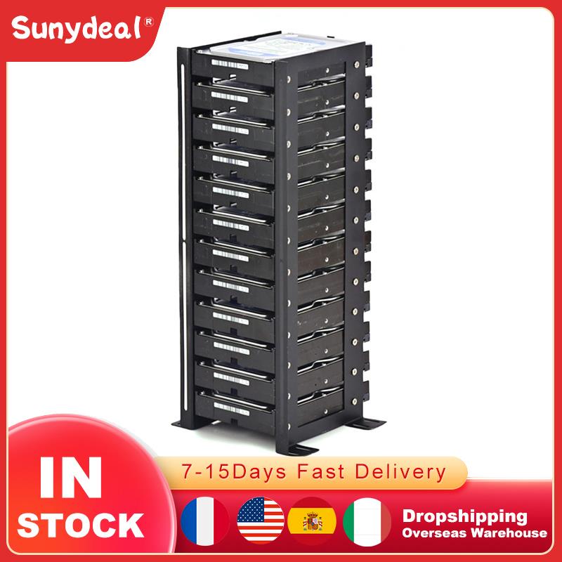 12 Bucht 3,5 zoll mechanische festplatte halterung Externe festplatte Kasten festplatte stapeln Gestell Rahmen HDD halterung Metall Material