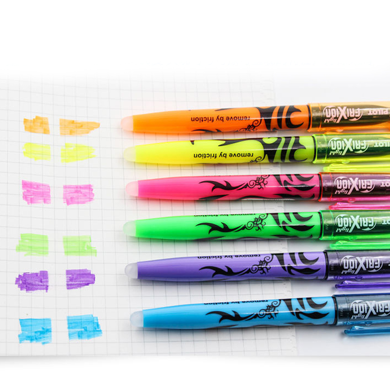 Rotulador resaltador borrable de Frixion SW-FL piloto japonés de colores, marcadores fluorescentes, resaltador Pastel Kawaii, papelería escolar bonita