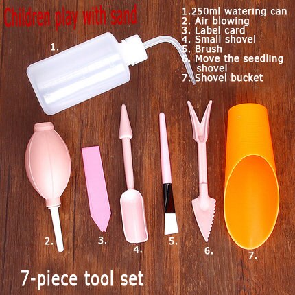 Spade Shovel Harrow Set Gardening Tools Potted Plants Maintenance Suit With Wooden Handle Garden Tool.: Blue