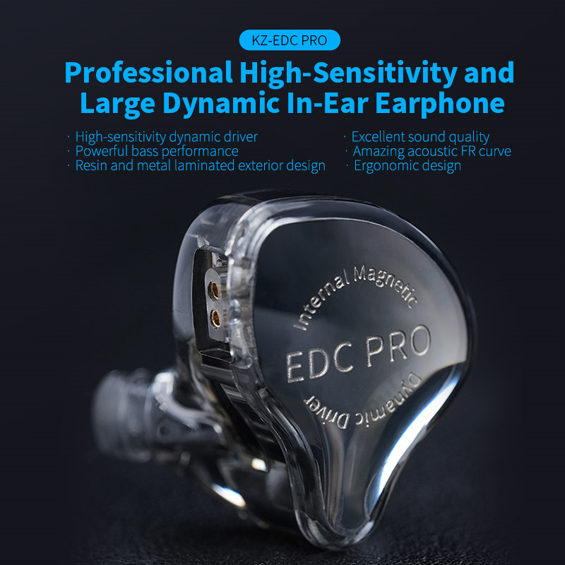 KZ EDC Pro auriculares con cable, audífonos de música de graves HIFI estéreo, Monitor en vivo de escenario, Auriculares deportivos de Metal para juegos, PK EDX PRO