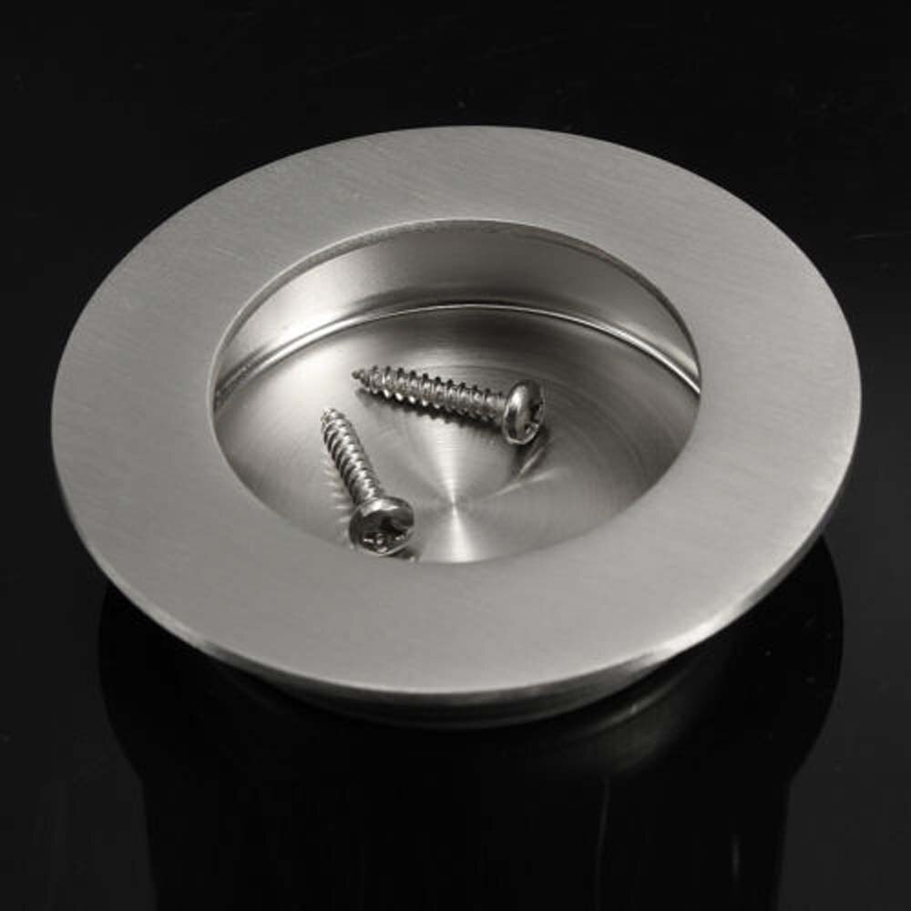 Stainless Steel Door Handle Flush Recessed Pull Circular Oval Rectangular Hardware Drawer Embedded For Home Tools: Circular