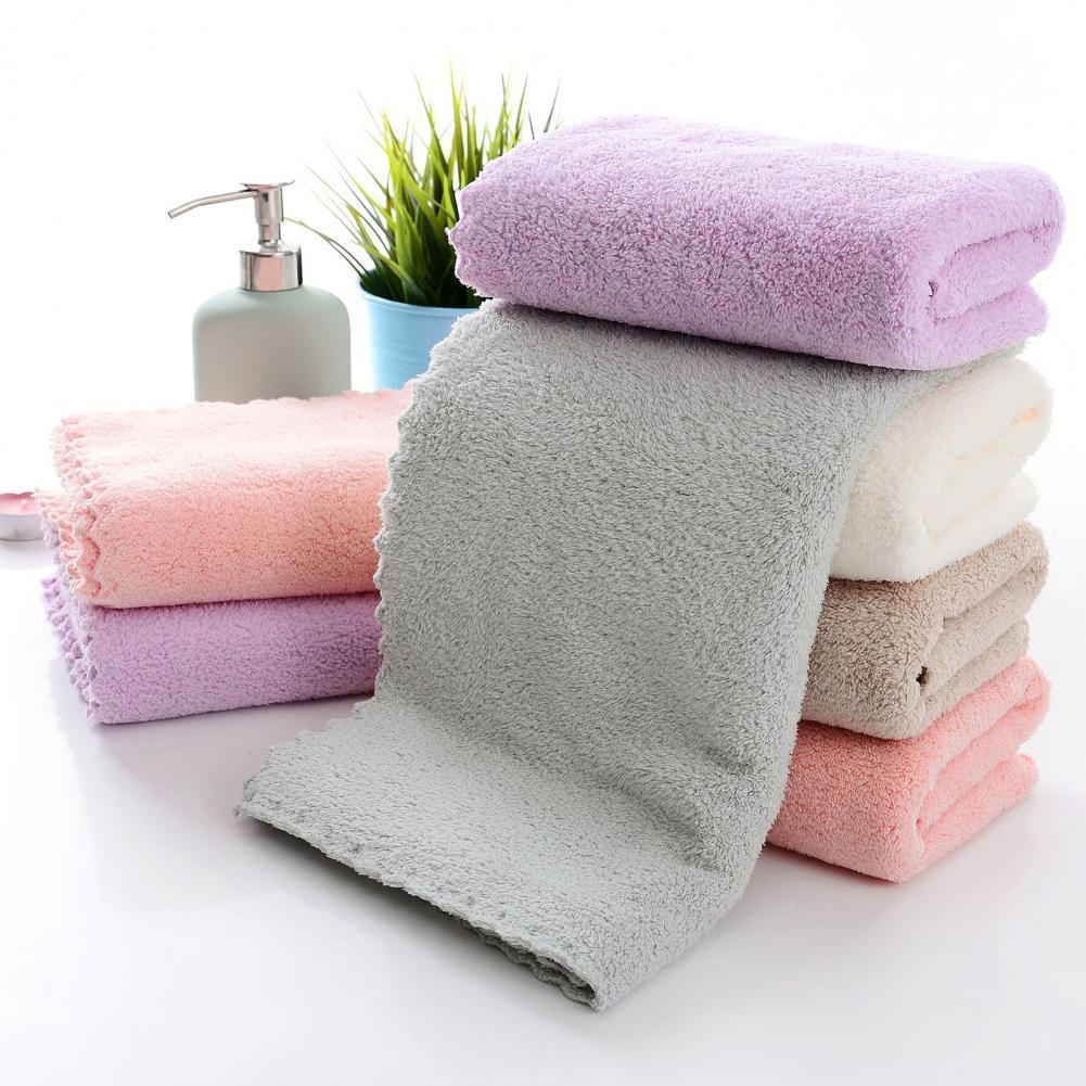 Towel Eco-friendly Anti-deform Polyester Fluffy Face Towel Supplies for Home Anti-fade Merits for Home Bathroom