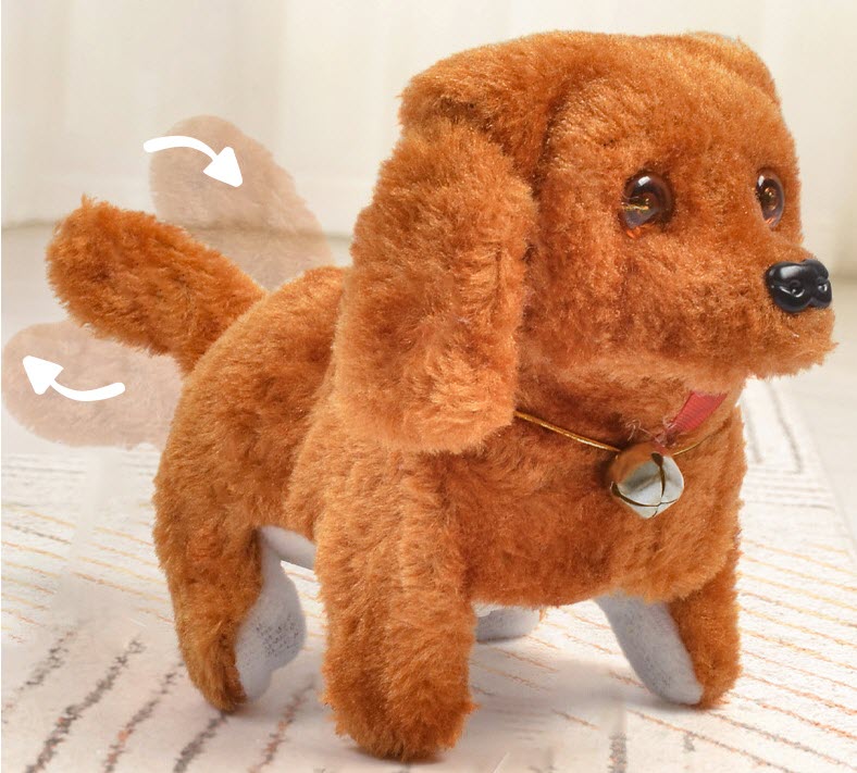 Lucky electronic walking dog Go forward and backward Woof Woof sound Plush toys