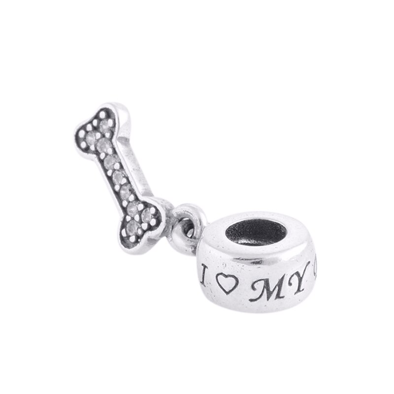 Authentische 925 Sterling Silber ICH Liebe Meinen Hund Baumeln Charme Passt Original Armbinde Perlen DIY Schmuck Machen Frauen Gifrs