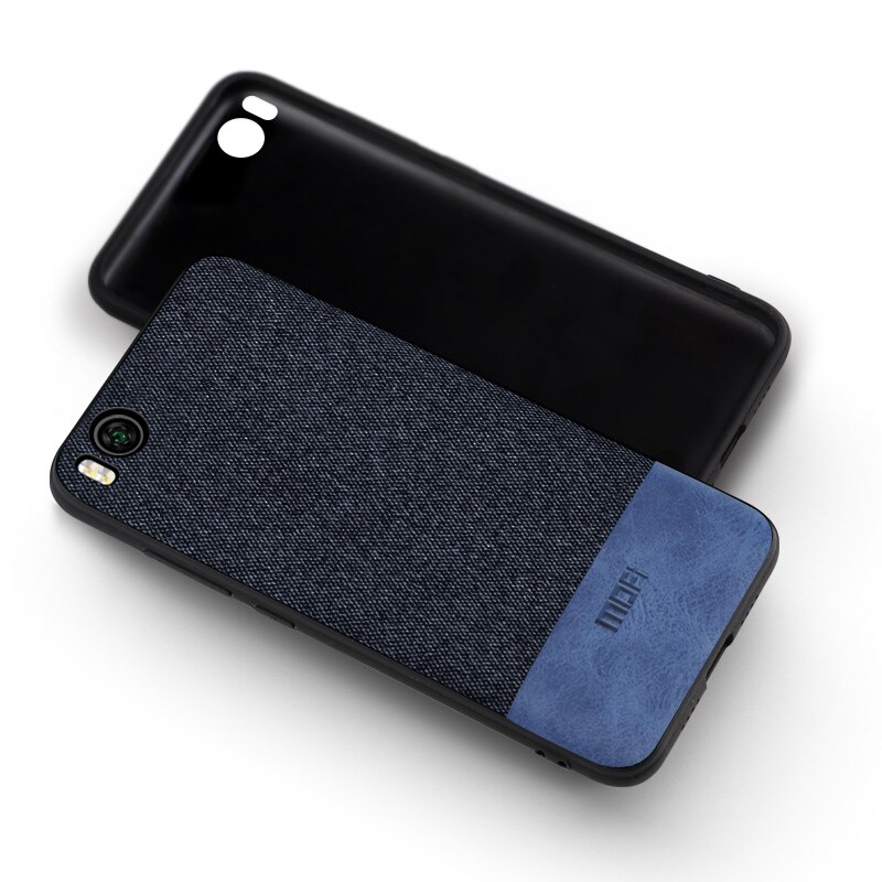 For Xiaomi mi 5s case cover shockproof back cover fabric cloth fitted protective cases capas MOFi original mi5s plus case: for Mi 5s Plus / dark blue with blue