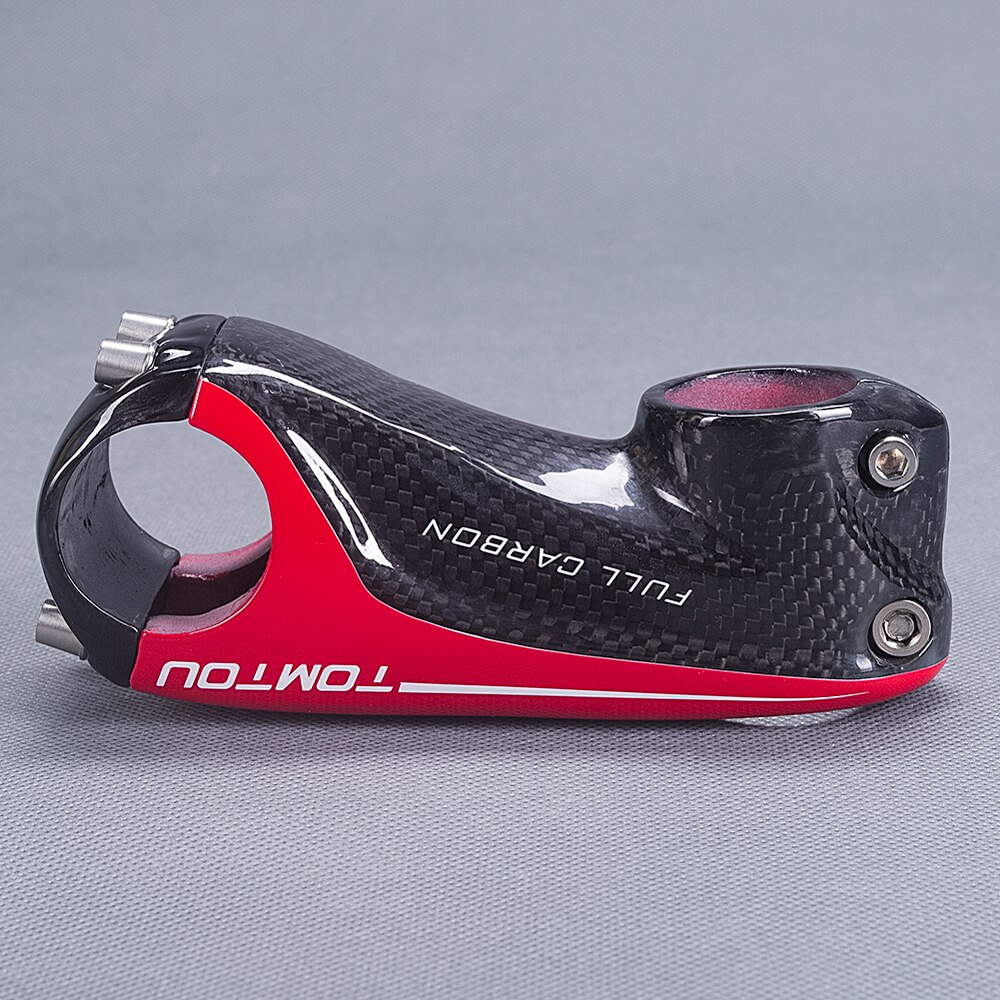 TOMTOU-eje de carbono 3k, ultraligero, para manillar de bicicleta de carretera, 31,8mm, tenedor de bicicleta de montaña, 28,6mm, rojo-T96U58