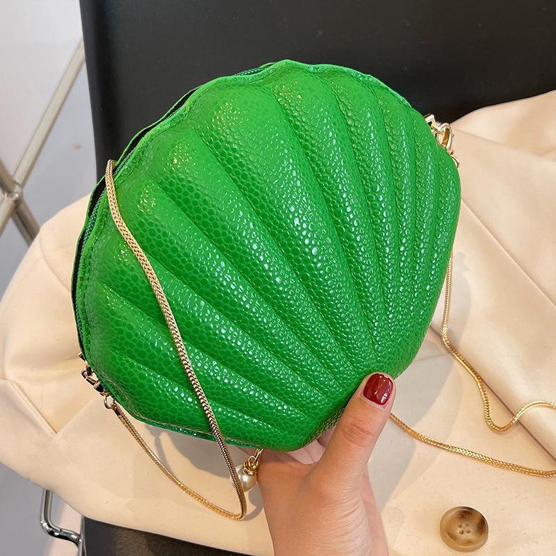 Shell Vorm Vrouwen Tassen Luxe Clutch Portemonnee Vrouwen Portemonnee Shell Chain Schouder Crossbody Wedding Party Handtas: green