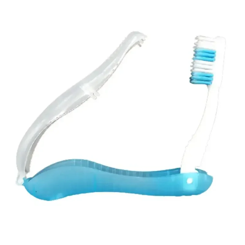 Hotel Disposable Folding Toothbrush Business Trip Portable Soft-Bristled Three-Fold Seahorse Toothbrush Travel Toothbrush