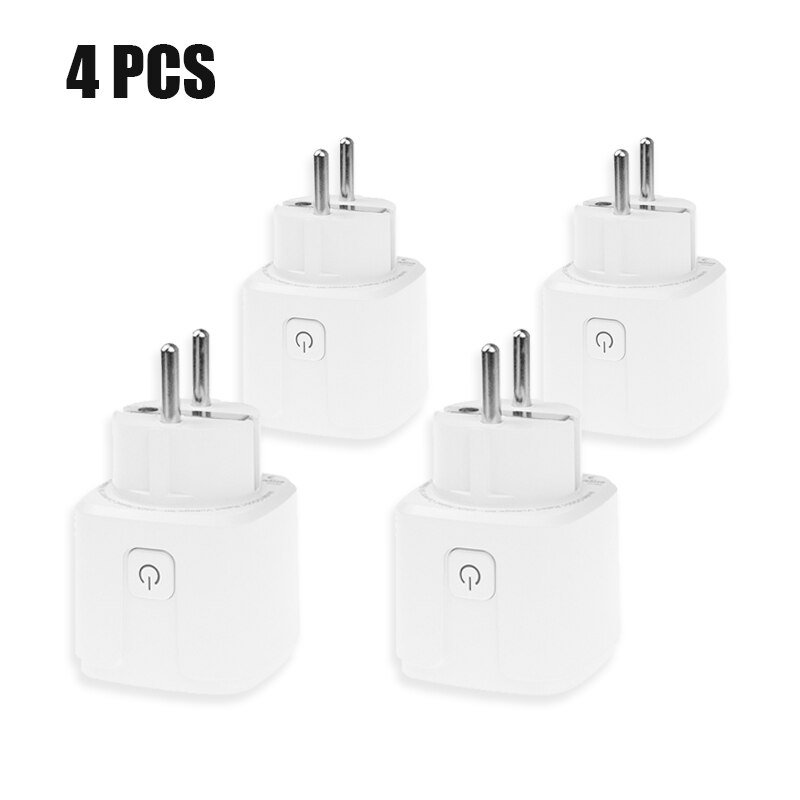 Smart WiFi Plug Adaptor 16A Power Monitor Socket Outlet Tuya/smart Life APP Remote Control Work With Alexa Google Home Adaptors: 4PCS
