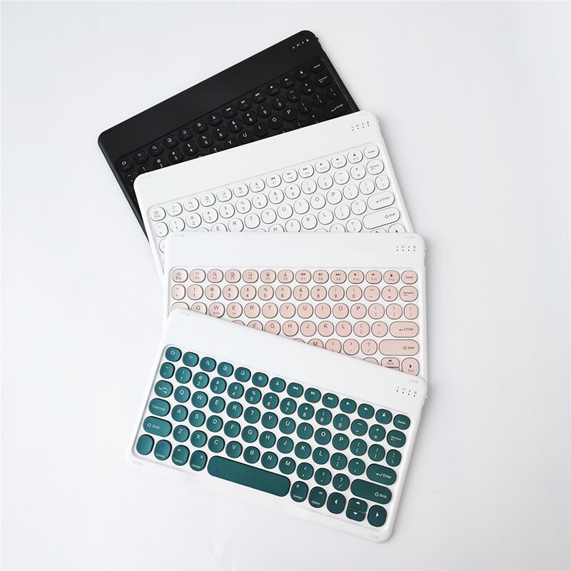 for Samsung Galaxy Tab A7 10.4 S6 Lite Keyboard Round Cap Vintage 10 inch Keyboard for Huawei/Xiaomi/iPad Magnetic Keyboards