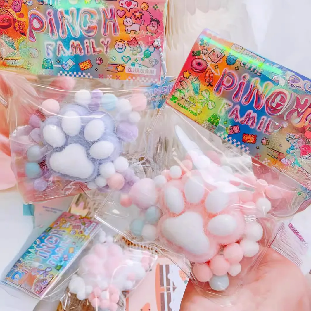 Pie antiestrés de Navidad, pie blando suave, pegajoso, alivio del estrés, juguetes relajantes, apretar, tabique, pata de gato, juguete de dibujos animados Kawaii