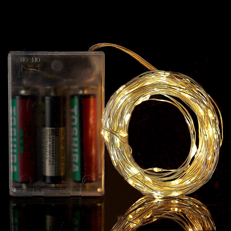 3M 5M 10M LED String Lights 3*AA Battery Operated Waterproof Fairy LED Christmas Lights For Party Wedding Decoration