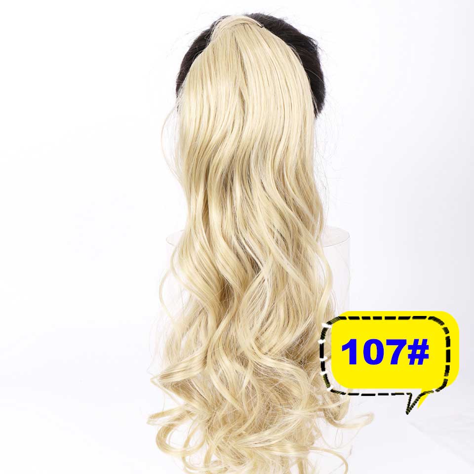 DIFEI Lange Golvende Natuurlijke Paardenstaart Clip in Pony tail Hair Extensions Wrap Rond op Synthetisch Haar Stuk voor Vrouwen: 107