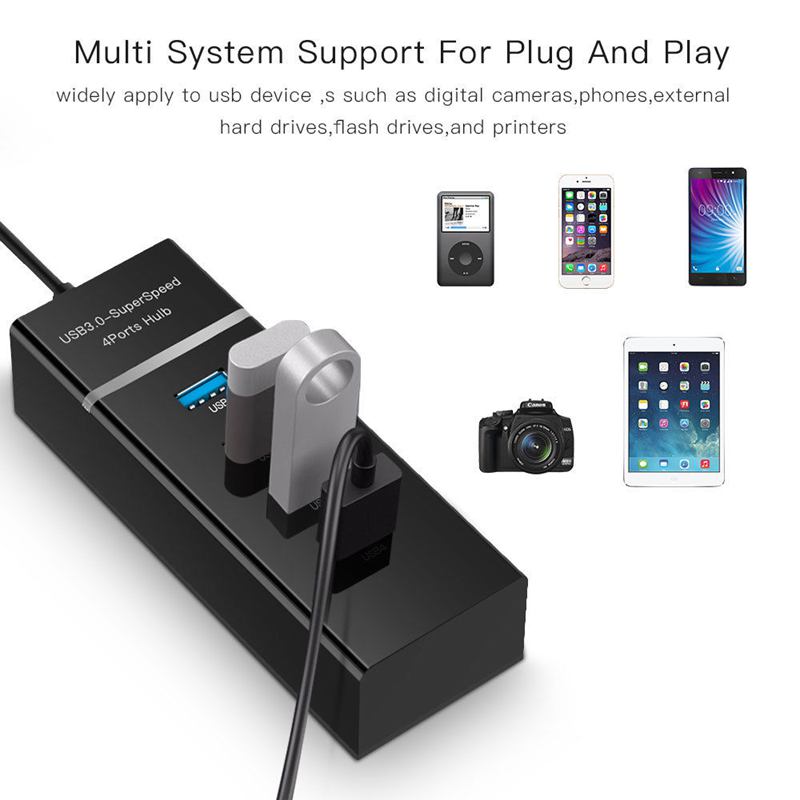 hoch Geschwindigkeit 4 Hafen USB 3,0 Multi Hub Splitter Erweiterung Schreibtisch PC Laptop Adapter