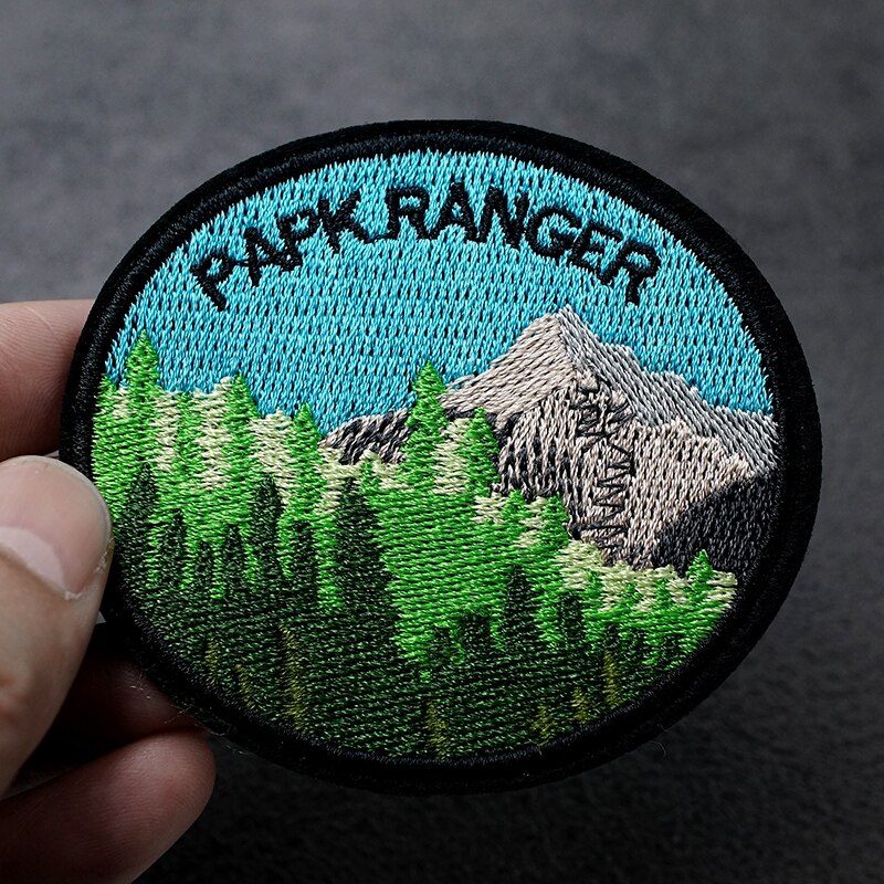 PARK RANGER Size:7.2x6.5cm Patches Embroidery Applique Ironing Sewing Supplies Decorative Badges For Clothing