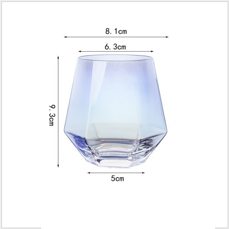 Shot Glass Cup Set Hexagonal Geometric Drinking Glass Water Bottle Wine Glass Drinkware Reusable Transparent Fruit Beer Cup: D