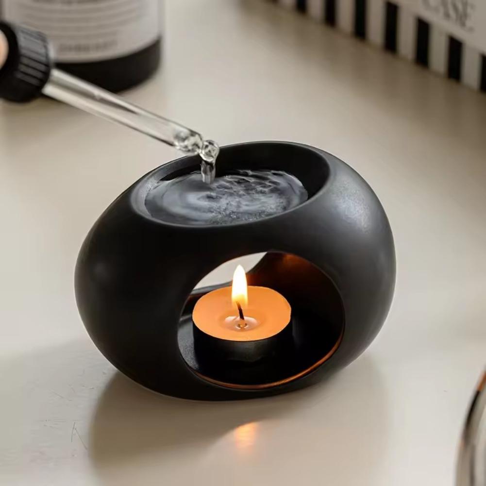 Portacandele in ceramica Bruciatore di olio essenziale Diffusore di canna Forno per uso domestico Spa Salon Bruciatore di incenso per aromaterapia liquida