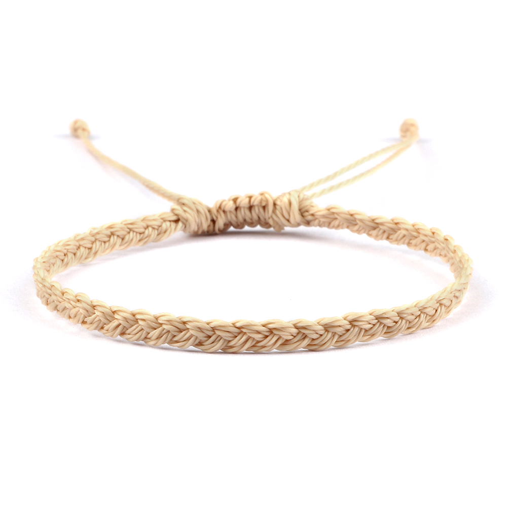 Pulsera de hilo de cera impermeable ajustable para mujeres y hombres, pulsera budista tibetana tejida hecha a mano, joyería de oración de la suerte de la amistad