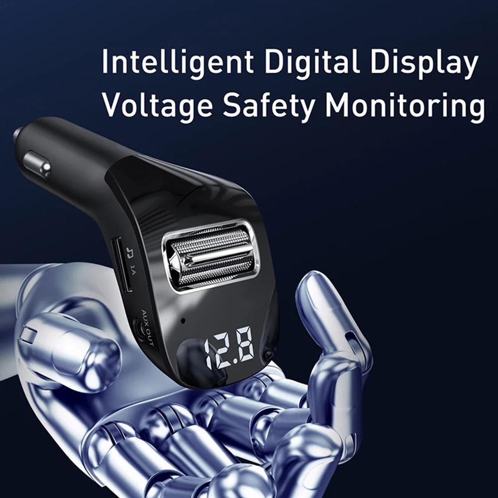 FM Transmitter Car Wireless Bluetooth 5.0 FM Radio Modulator Kit Player Audio Charger MP3 Car Car USB Aux Handsfree I7S9