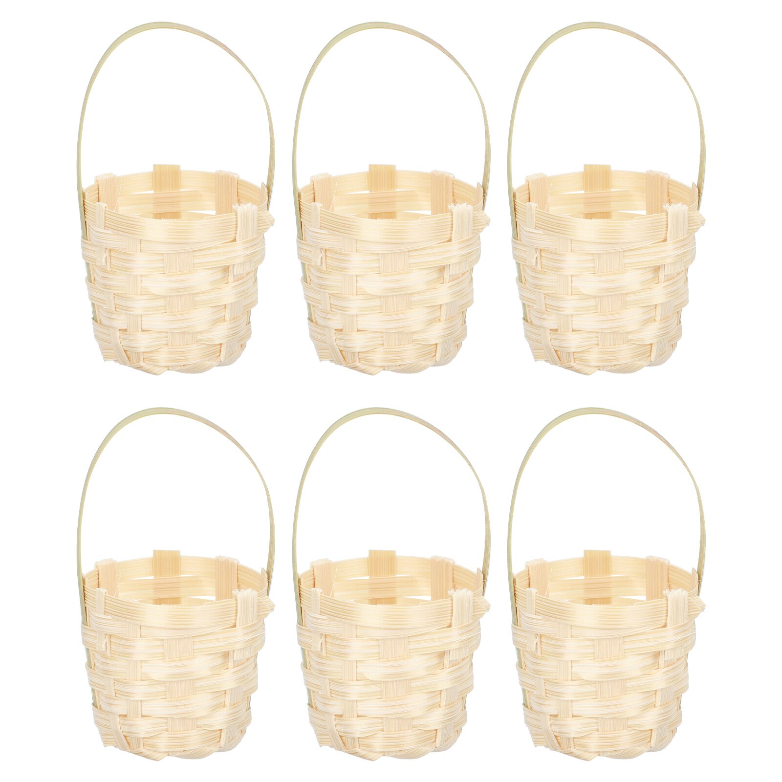 6pcs Woven Bamboo Easter Egg Storage Baskets Woven Easter Baskets