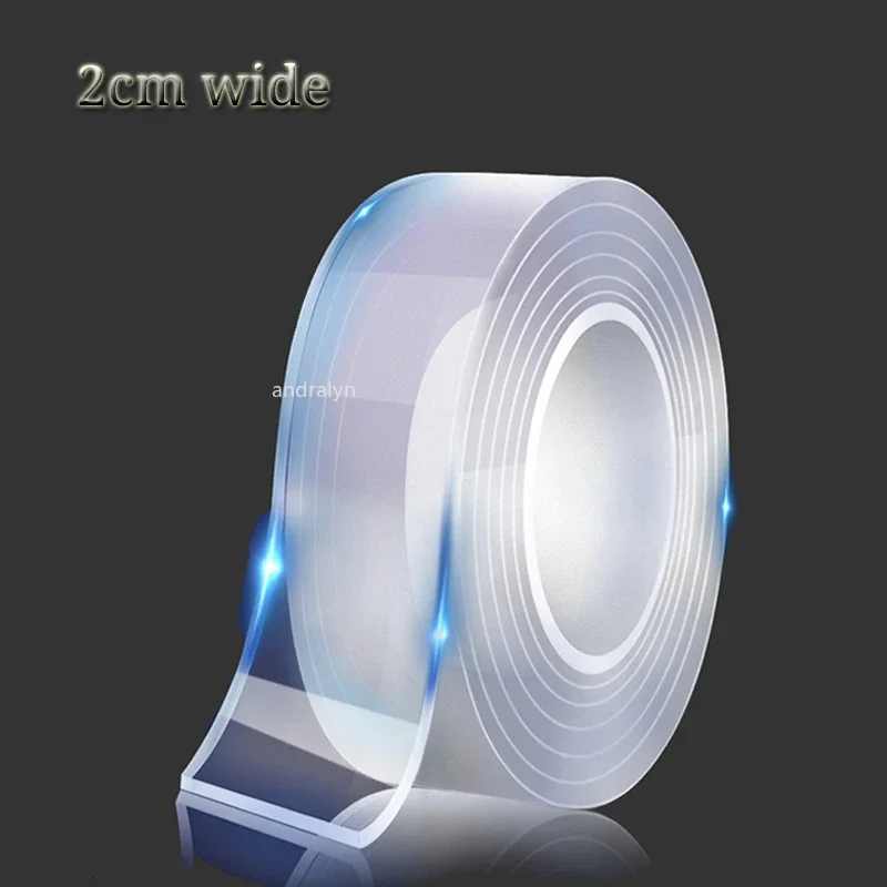 Nano tape super stærk dobbeltklæbende tape gennemsigtig genanvendelig vandtæt tape varmebestandig badeværelse boligindretning: Gennemsigtig / 5m