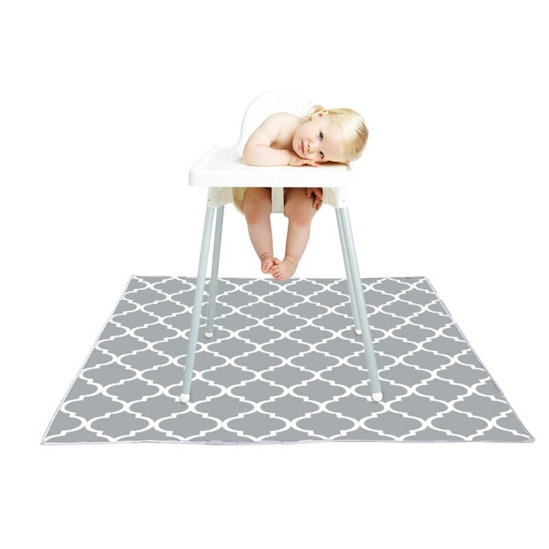 Alfombra de suelo para trona, tapete de juego para gatear para bebé, arte, atrapador de comida, a prueba de fugas, novedad de