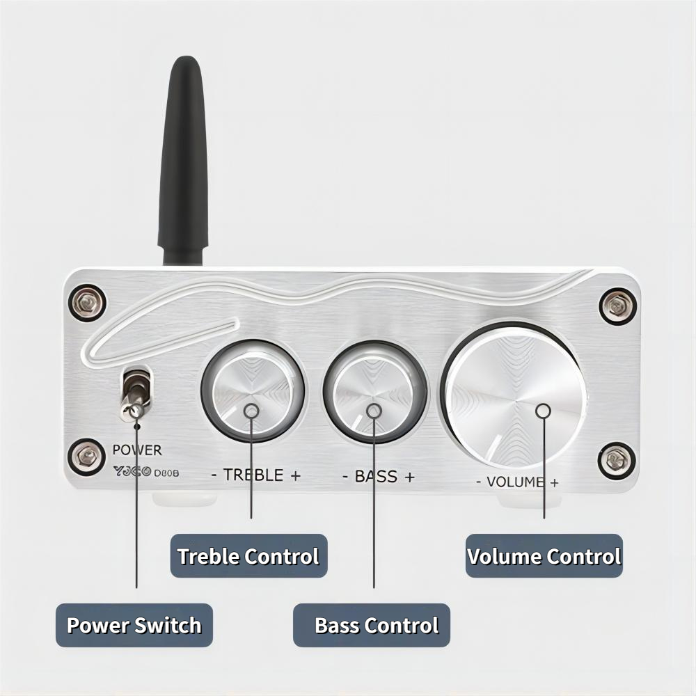 Wzmacniacz dźwięku HiFi MA12070 80W * 2 wzmacniacz moc dźwięku Stereo Bluetooth 5.0 do głośnika do kina domowego Karaoke Amplifiy