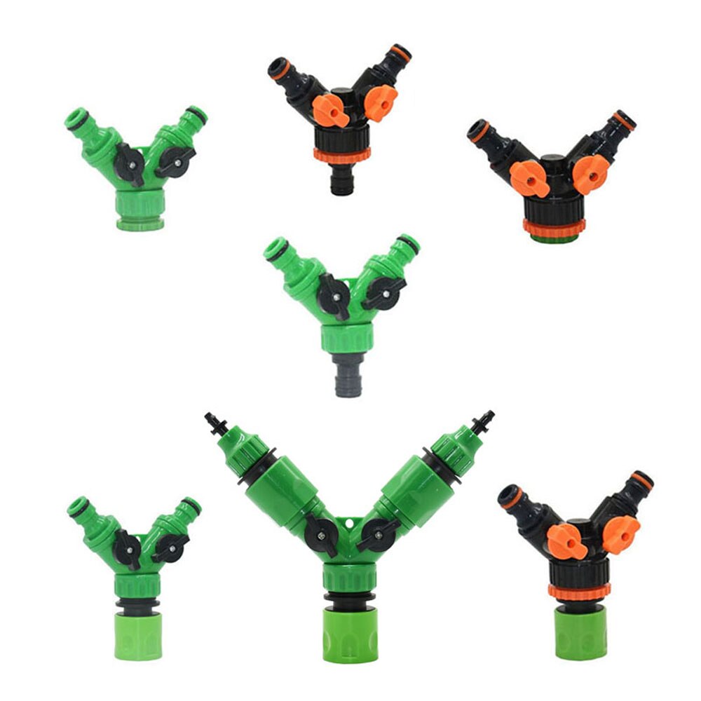 2-Way Garden Hose Tap Water Splitter 5/8" Quick Connector 1/2" 3/4" Female Water Irrigation Valve Adjustable Switch