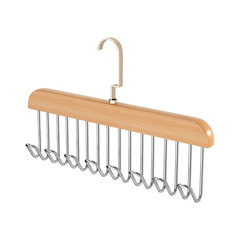 Cintre de rangement multifonctionnel pour vêtements pour femmes, porte-ceinture en bois, support robuste et durable pour bonnets, écharpes, soutien-gorge, fournitures de Cisco: Gris clair