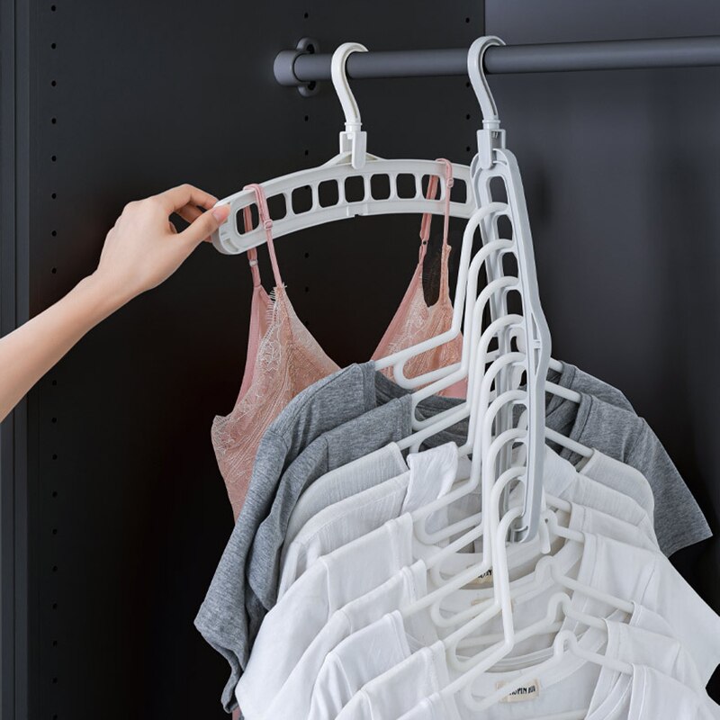 Cintre pliant à 9 trous | Horizontal Vertical rotatif, support de rangement des vêtements à double usage, support de cintre, étagère organisateur de garde-robe