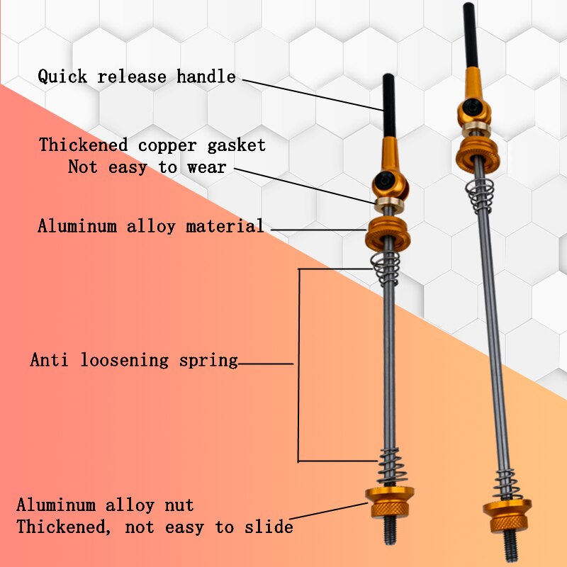 Mountain Road Bike quick release lever titanium alloy flower drum shaft quick release lever front and rear axles
